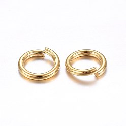 Real 24K Gold Plated 304 Stainless Steel Open Jump Rings, Real 24K Gold Plated, 10x1.2mm, Inner Diameter: 8mm