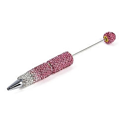 Разноцветный Железная ручка из бисера, шариковая ручка, с полимерной глиной горный хрусталь, для индивидуальной ручки с ювелирными бусинами, случайная подложка, красочный, 149x16 мм