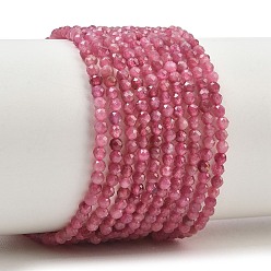 Turmalin Natürliche rosa Turmalin Perlen Stränge, facettiert, Runde, 2~2.5 mm, Bohrung: 0.5 mm, ca. 191 Stk. / Strang, 15.28'' (38.8 cm)