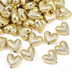 Золотой УФ-покрытие непрозрачные бусины из пластика ccb, радужный, сердце, золотые, 20x21x10.5 мм, отверстие : 1.8 мм