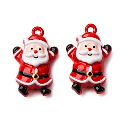Santa Claus Подвески из окрашенного сплава с рождественской тематикой, Дед Мороз, 18x11.5x5.5 мм, отверстие : 1.2 мм