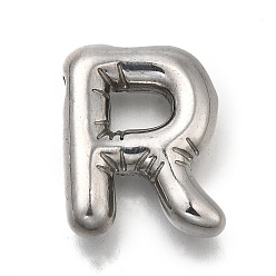 Letter R 304 подвески из нержавеющей стали, буквенное очарование, анти-тускнение, Буква R, 21x16x5.5 мм, отверстие : 3.4x2 мм