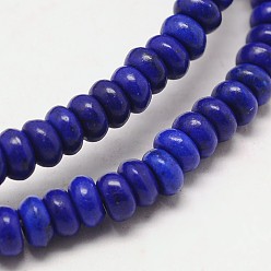 Синий Окрашенная синтетическая бирюзовая прядь из бисера, синие, 6x4 мм, отверстие : 1 мм, о 87шт / srtand, 15 дюйм