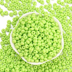Green Yellow Imitation Jade Glass Seed Beads, Luster, Baking Paint, Round, Green Yellow, 5.5x3.5mm, Hole: 1.5mm