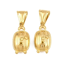 Real 20K Gold Plated 304 подвески из нержавеющей стали, подвеска для чемоданов, ионное покрытие (ip), реальный 20 k позолоченный, 21x11x6 мм, отверстие : 9x3.7 мм