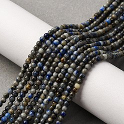 Ляпис-Лазурь Нитки бусины из натурального ляписа-лазури, круглые, 3 мм, отверстие : 0.6 мм, около 153 шт / нитка, 15.51 дюйм (39.4 см)