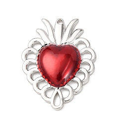 Нержавеющая Сталь Цвет 304 подвески из нержавеющей стали, святое сердце, с эмалью, цвет нержавеющей стали, 27.5x21x4 мм, отверстие : 1.2 мм