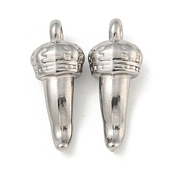 Нержавеющая Сталь Цвет Не тускнеющие 304 подвески из нержавеющей стали, рог изобилия / итальянский рог корничелло амулеты, цвет нержавеющей стали, 25x7.5x10 мм, отверстие : 2 мм