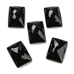 Black Onyx Кабошоны из черного оникса, окрашенная и подогревом, граненые, прямоугольные, 25x18x7 мм