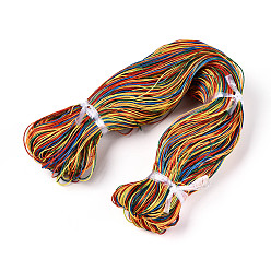 Разноцветный Воском полиэфирные шнуры, круглые, красочный, 1 мм, около 492.13 ярдов (450 м) / пачка