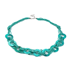 Темный Голубой Ожерелья-нагрудники из ракушек из пресноводной воды, окрашенные распылением, и акриловые бусины, темные голубые, 32.28 дюйм (82~82.5 см), 40 мм