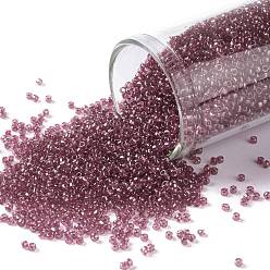 (356) Inside Color Light Amethyst/Fuscia Lined TOHO Round Seed Beads, Japanese Seed Beads, (356) Inside Color Light Amethyst/Fuscia Lined, 15/0, 1.5mm, Hole: 0.7mm, about 15000pcs/50g
