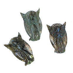 Virgin Натуральный лабрадорит, резные кабошоны, девственница, 49x23x15 мм