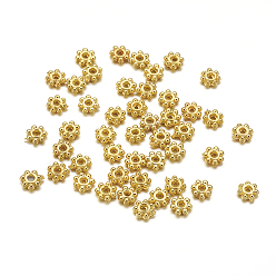 Golden CCB Plastic Bead Spacers, Flower, Golden, 4x1mm, Hole: 1mm