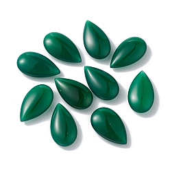 Vert Foncé Vert perles naturelles onyx agate, pas de trous / non percés, teints et chauffée, larme, vert foncé, 20.5x12x6.5mm
