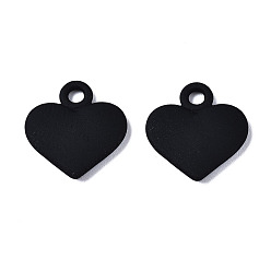 Черный Окрашен сплава прелести, без кадмия и без свинца, сердце, чёрные, 13x12x1.5 мм, отверстие : 1.8 мм
