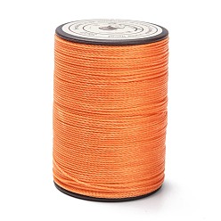 Темно-Оранжевый Круглая вощеная нить из полиэстера, микро шнур макраме, витой шнур, для шитья кожи, темно-оранжевый, 0.55 мм, около 131.23 ярдов (120 м) / рулон