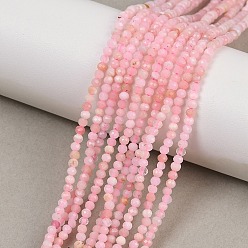 Розовый Опал Нити бусин из натурального розового перуанского опала, граненые, круглые, 2 мм, отверстие : 0.5 мм, около 297 шт / нитка, 14.96"~15.35" (38~39 см)