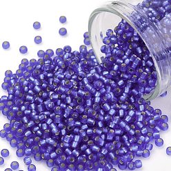 (35F) Silver Lined Frost Sapphire TOHO Round Seed Beads, Japanese Seed Beads, (35F) Silver Lined Frost Sapphire, 11/0, 2.2mm, Hole: 0.8mm, about 1110pcs/bottle, 10g/bottle