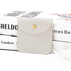 Бежевый Квадратные бархатные сумки для хранения украшений, пакеты для упаковки ювелирных изделий с кнопкой, бежевые, 8x8 см