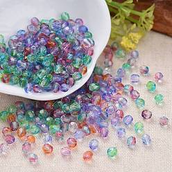 (52) Непрозрачная лаванда Полированные чешские стеклянные бусины, гальванический / крашеный / матовый, граненые, барабан, разноцветные, 4x4 мм, отверстие : 1 мм, о 1437 шт. ~ 1443 шт. / сумка