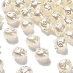 Белый Пластиковые бусины abs, кошка, белые, 12.5x13x11 мм, отверстие : 1.8 мм, Около 431 шт / 500 г