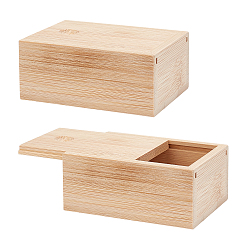 Цвет Древесины Незавершенная коробка для хранения карт с натуральными свечами, для искусства, поделки и домашний декор, прямоугольные, деревесиные, 8.3x6.25x3.45 см, Внутренний размер: 7.15x5.05 см