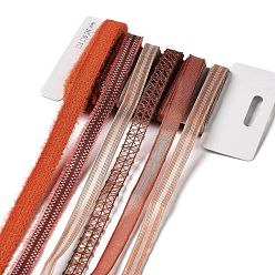 Tomate 18 Yards 6 Stile Polyesterband, für DIY Handarbeit, Haarschleifen und Geschenkdekoration, rote Farbpalette, Tomate, 3/8~1/2 Zoll (10~12 mm), ca. 3 Meter/Stil