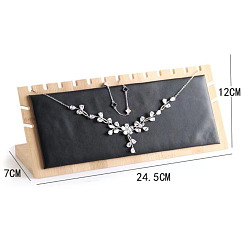 Черный Деревянная подставка для ювелирных изделий, обтянут искусственной кожей, чёрные, 24.5x17x7 см