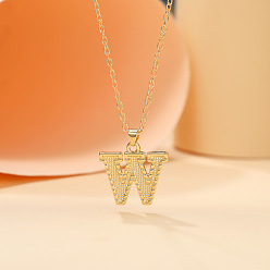 Letter W Ожерелья с подвесками в виде инициалов из сплава, золотые, Буква W, 18.31 дюйм (46.5 см)