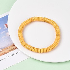 Янтарный Браслеты из натурального янтаря с эластичными бусинами для мужчин и женщин, диск, 1/4 дюйм (0.7 см), внутренний диаметр: 2 дюйм (5.2 см)