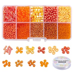 Mixed Color DIY Jewelry Making Kits, Including 12/0 Glass Seed Beads, Glass Bugle Beads, ABS Plastic Beads, Acrylic Beads, Polymer Clay Beads, Crystal Thread, Mixed Color, Beads: 5290pcs/set