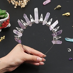 Аметист Резинки для волос из натурального аметиста, аксессуары для волос для женщин и девочек, 185x155x15 мм