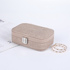 BurlyWood PU Leather Jewelry Packaging Boxes with Mirror Inside, for Necklaces Earrings Storage, BurlyWood, 10x15x4.5cm