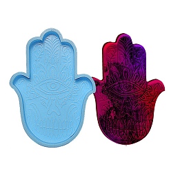Светло-Синий Diy hamsa hand with evil eye cup коврик силиконовые формы, формы для литья смолы, голубой, 129x94x10 мм