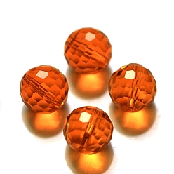 Orange Red Imitation Austrian Crystal Beads, Grade AAA, Faceted, Round, Orange Red, 6mm, Hole: 0.7~0.9mm