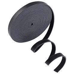 Черный 5м плоский шнур из искусственной кожи, для пошива обуви сумки лоскутное diy craft аппликации, чёрные, 10 мм, около 5.47 ярдов (5 м) / рулон