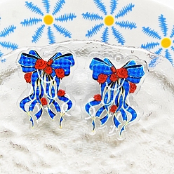 Озёрно--синий Прозрачные акриловые подвески-бабочки, Плут синий, 40x29 мм