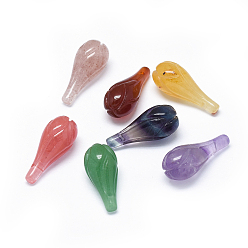 Mixed Stone Natural & Synthetic Mixed Stone Pendants, Flower, 22~24x10~11mm, Hole: 0.8mm