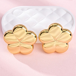 Золотой Женские серьги-гвоздики с цветком 304 из нержавеющей стали, золотые, 29x30 мм