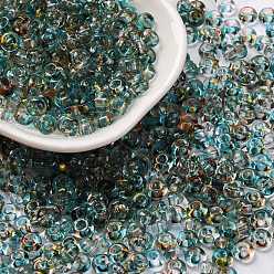 Средний Бирюзовый 3/0 краска для выпечки прозрачные цвета стеклянные круглые бусины, класс А, круглое отверстие, средне бирюзовый, 5.5x3 мм, отверстие : 1.8 мм, Около 2500 шт / фунт