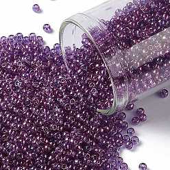 (205) Gold Luster Dark Amethyst TOHO Round Seed Beads, Japanese Seed Beads, (205) Gold Luster Dark Amethyst, 11/0, 2.2mm, Hole: 0.8mm, about 1110pcs/bottle, 10g/bottle
