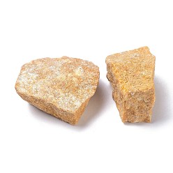 Желтый авантюрин Грубые необработанные натуральные желтые бусины из авантюрина, для акробатики, украшение, полирование, обмотка провода, исцеление кристаллами викки и рейки, нет отверстий / незавершенного, самородки, 31~35x21~35x14.5~20.5 мм, Около 4 шт / 100 г