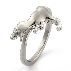 Платина Латунь манжеты кольца, открытые кольца, динозавр, платина, размер США 5 1/2 (16.1 мм)