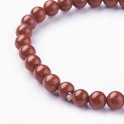 Red Jasper Natural Red Jasper Beads Stretch Bracelets, Round, 1-7/8 inch~2-1/8 inch(4.9~5.3cm), Beads: 6~7mm