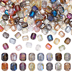 (52) Непрозрачная лаванда 128 шт 16 цвета гальванические стеклянные бусины, Sqaure, граненые, разноцветные, 8x8 мм, отверстие : 1.2 мм, 8 шт / цвет