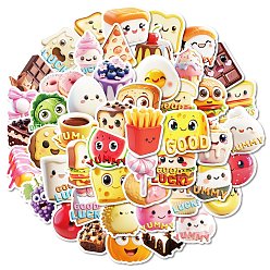 (52) Непрозрачная лаванда 50шт. мультяшная пищевая бумажная наклейка, самослипание, для чемодана, скейтборде, холодильник, шлем, оболочка мобильного телефона, разноцветные, 32~50x29~52x0.2 мм, 50 шт / комплект