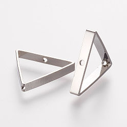 Платина Латунной шариковой кадров, треугольные, платина, 15.5x17x0.5 мм, отверстие : 0.6 мм
