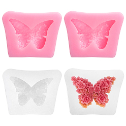 (52) Непрозрачная лаванда 2 наборы 2 цвета силиконовые формы для кабошонов своими руками, бабочка, разноцветные, 47x62x15 мм, 1 набор / цвет
