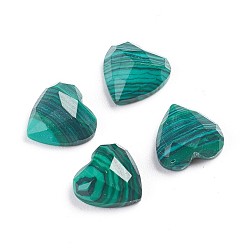 Малахит Синтетические малахитовые кабошоны, сердце, граненые, 8x8x3.5 мм